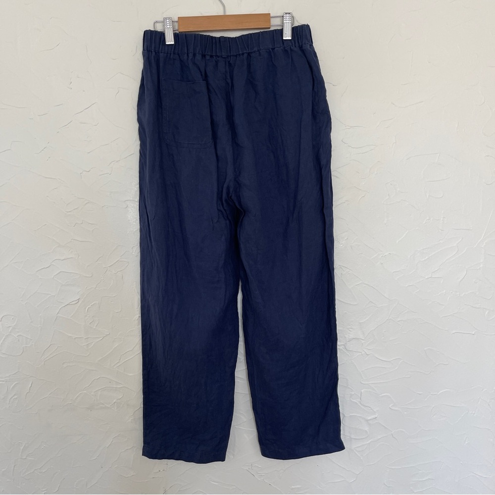 Quince 100% Linen Pull on Pants. Navy Blue. Size Small - Picture 6 of 7